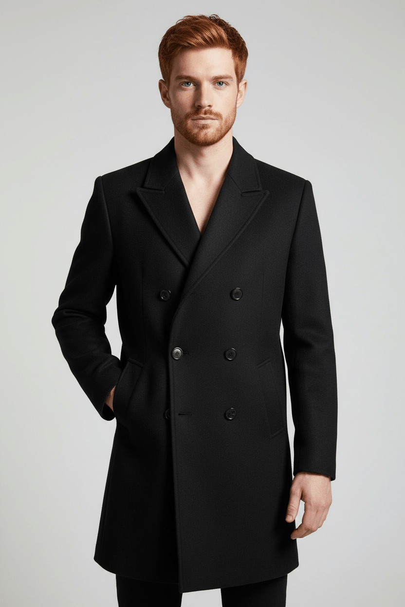 Men’s Double-Breasted Formal Coat | Classic Style with Everyday Versatility