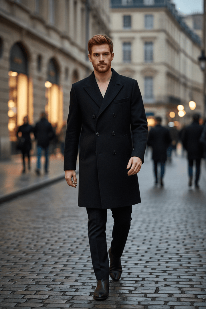 Men’s Double-Breasted Formal Coat | Classic Style with Everyday Versatility