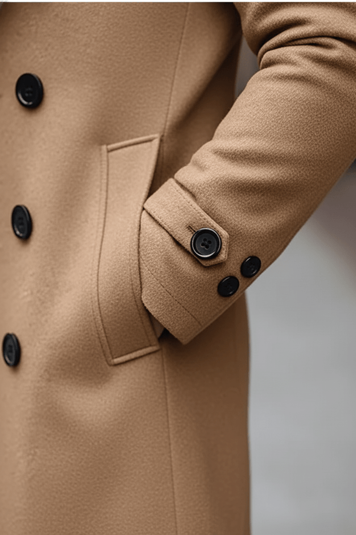 Men’s Double-Breasted Trench Coat | Tailored Fit and Refined Design