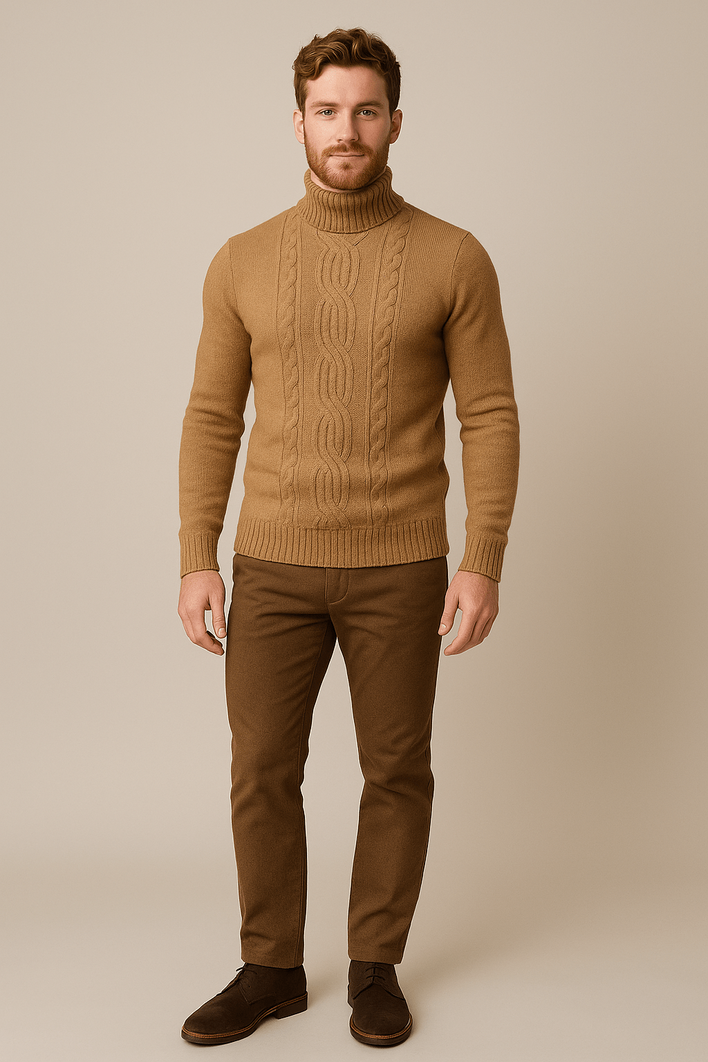 Men’s Cable Knit Turtleneck Jumper | Warm Design and Refined Style