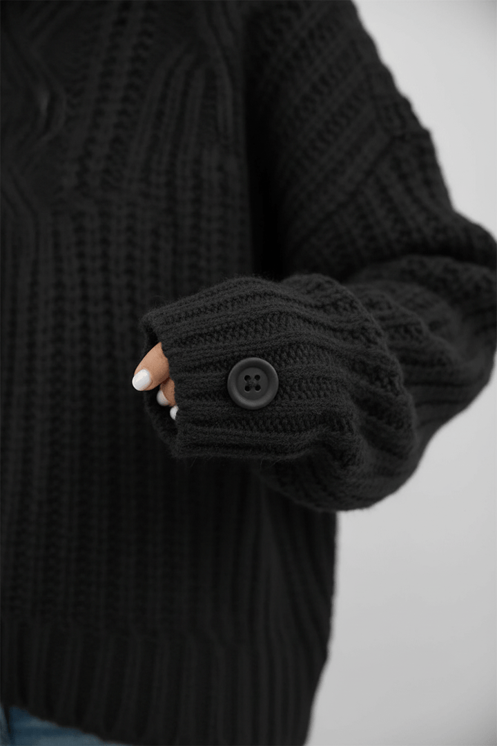 Women’s Cable Knit Jumper with High Neck