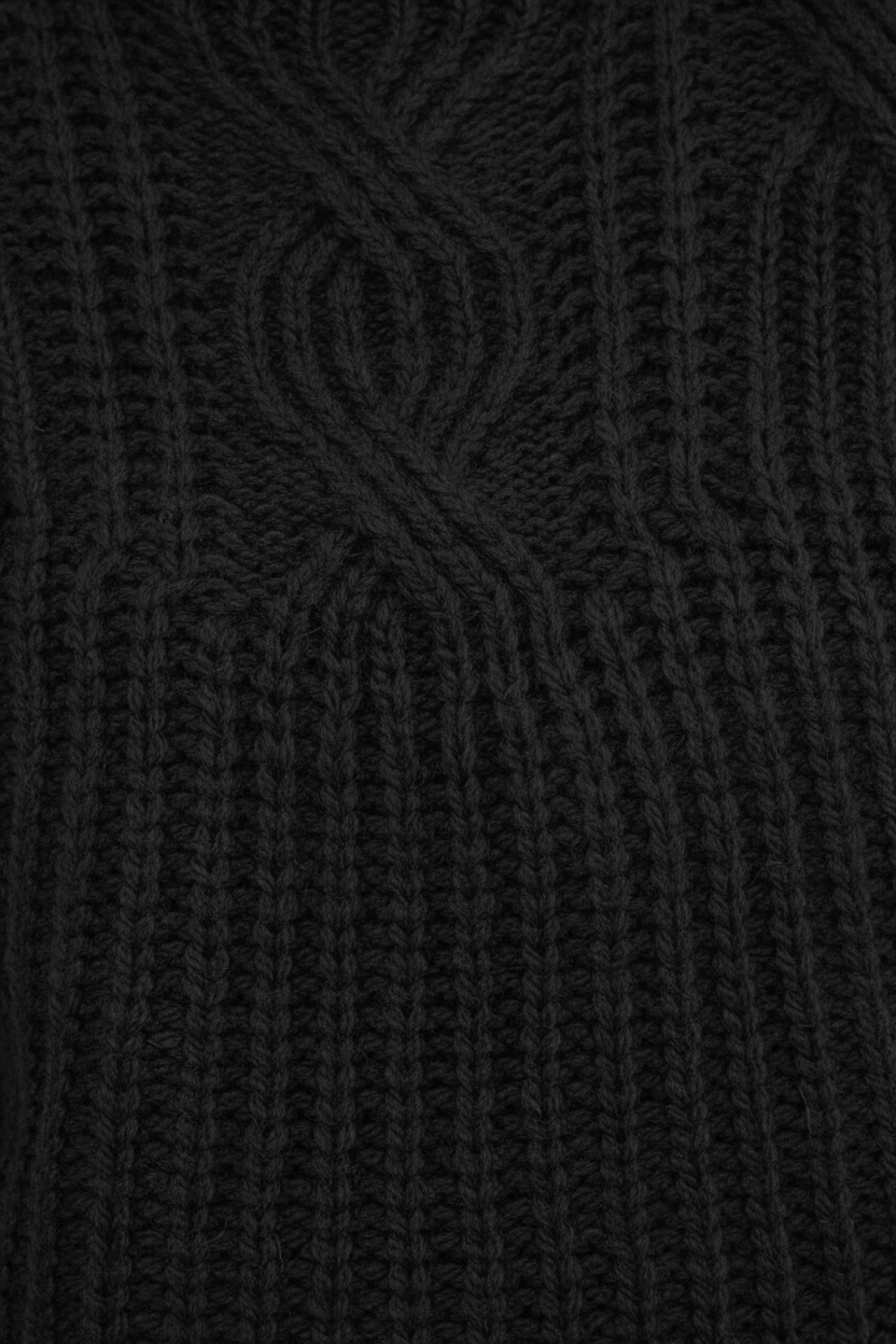 Women’s Cable Knit Jumper with High Neck