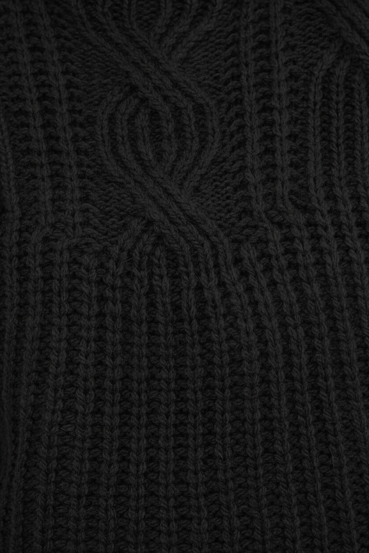 Women’s Cable Knit Jumper with High Neck