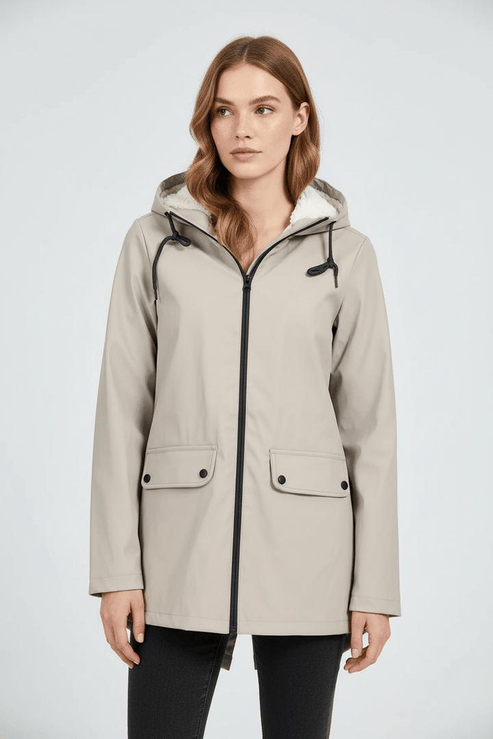 Women’s Hooded Trench Coat | Water-Resistant Mid-Length Coat with Tailored Fit