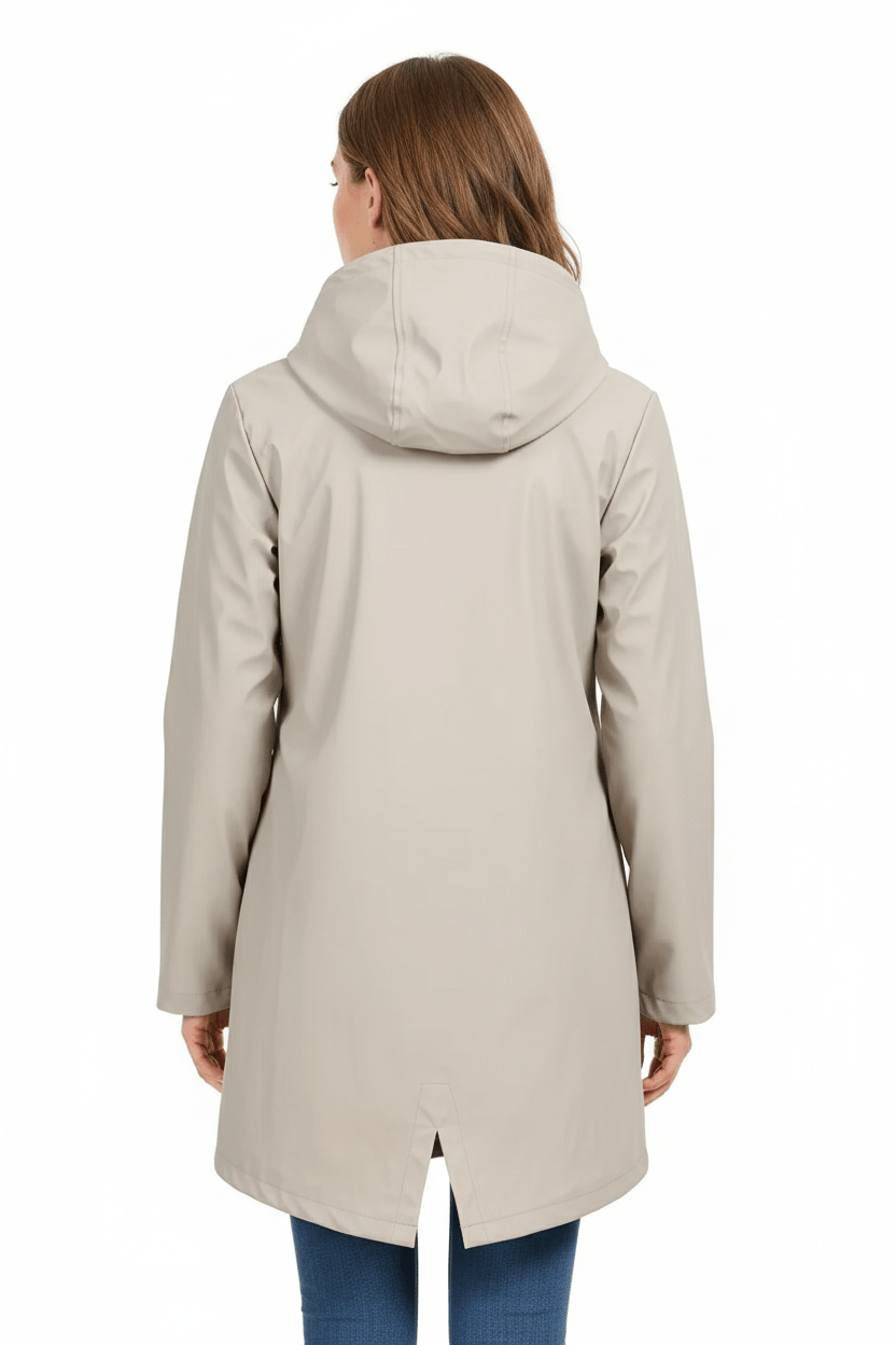 Women’s Hooded Trench Coat | Water-Resistant Mid-Length Coat with Tailored Fit