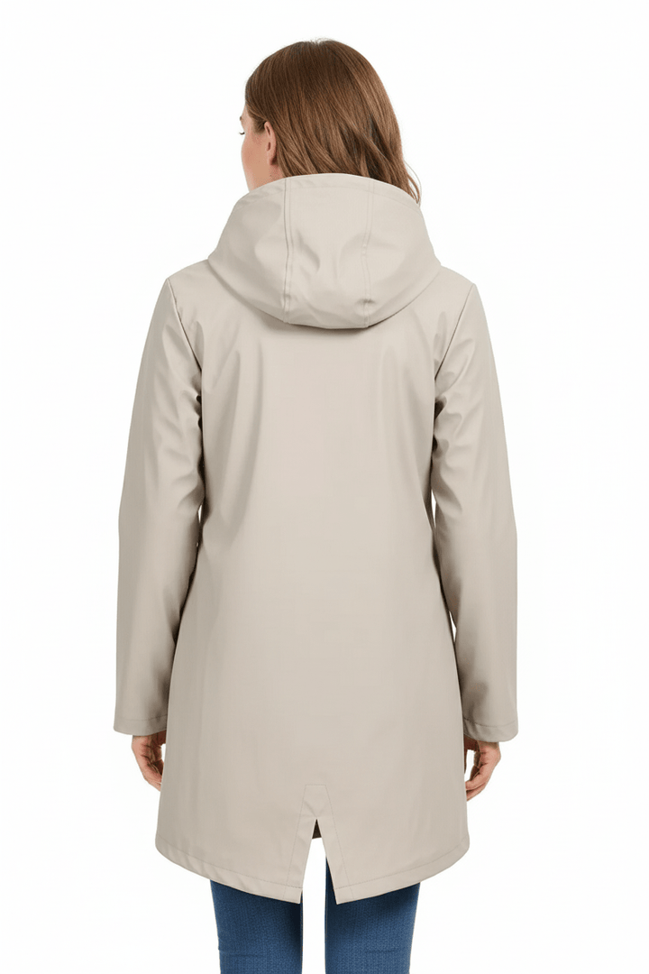 Women’s Hooded Trench Coat | Water-Resistant Mid-Length Coat with Tailored Fit