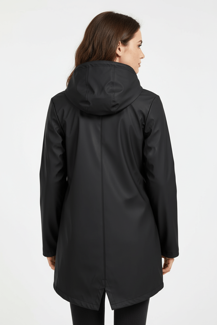 Women’s Hooded Trench Coat | Water-Resistant Mid-Length Coat with Tailored Fit