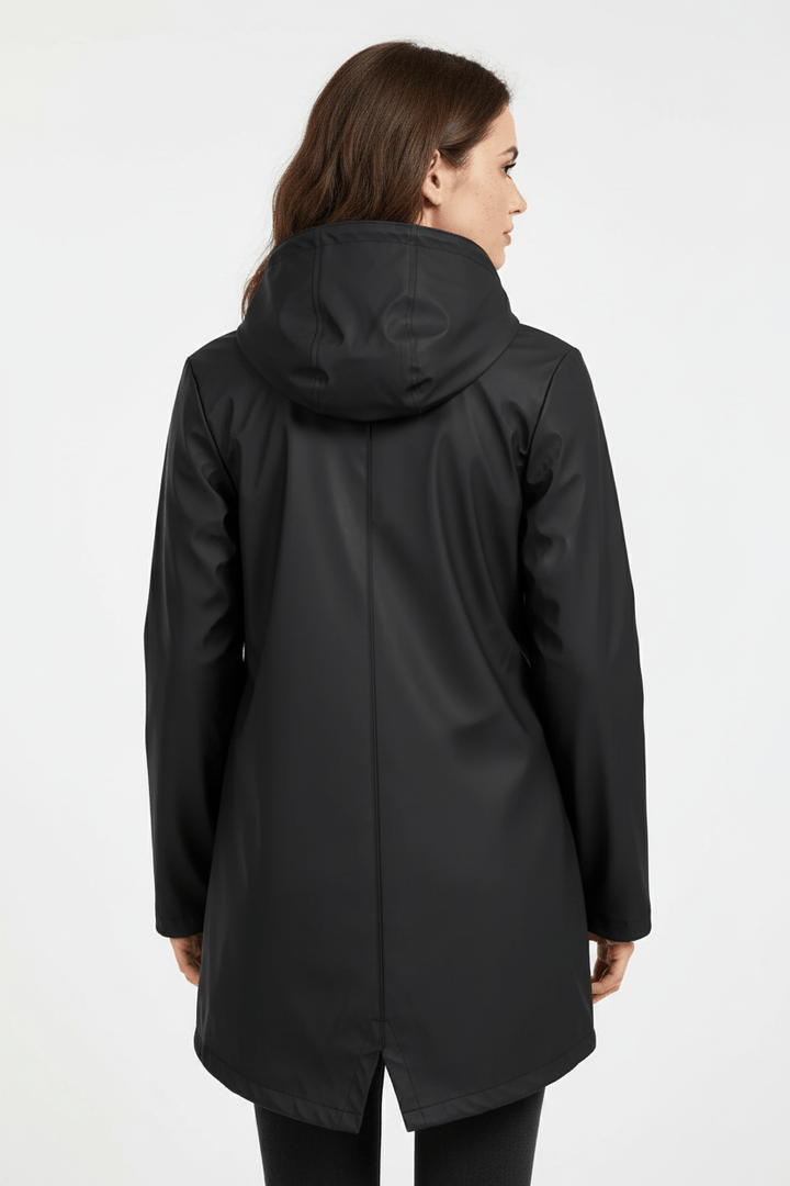 Women’s Hooded Trench Coat | Water-Resistant Mid-Length Coat with Tailored Fit
