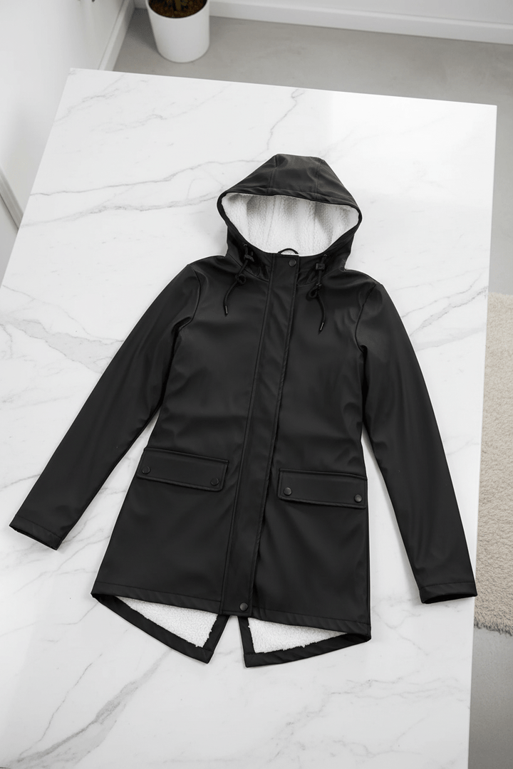 Women’s Hooded Trench Coat | Water-Resistant Mid-Length Coat with Tailored Fit