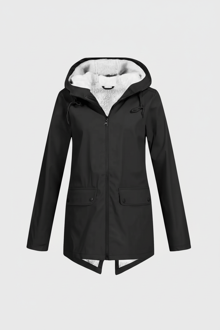 Women’s Hooded Trench Coat | Water-Resistant Mid-Length Coat with Tailored Fit