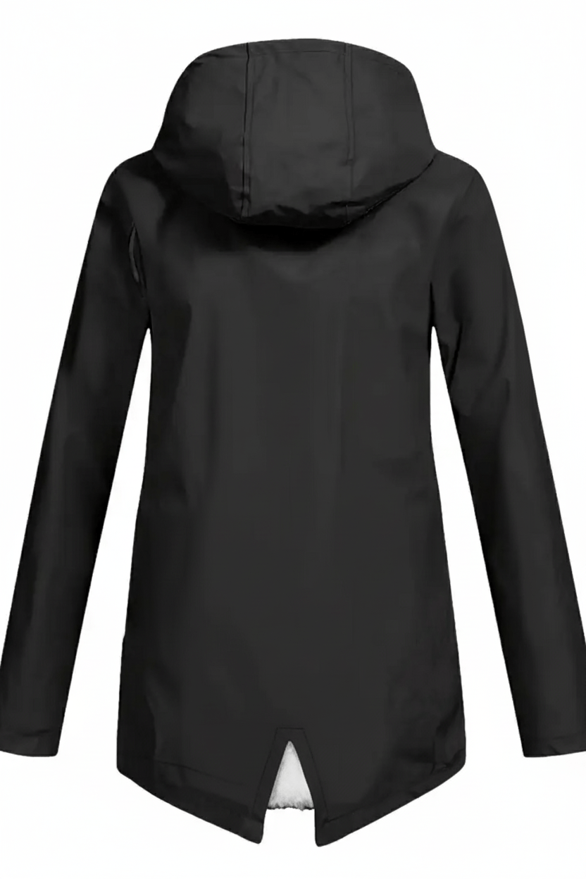 Women’s Hooded Trench Coat | Water-Resistant Mid-Length Coat with Tailored Fit