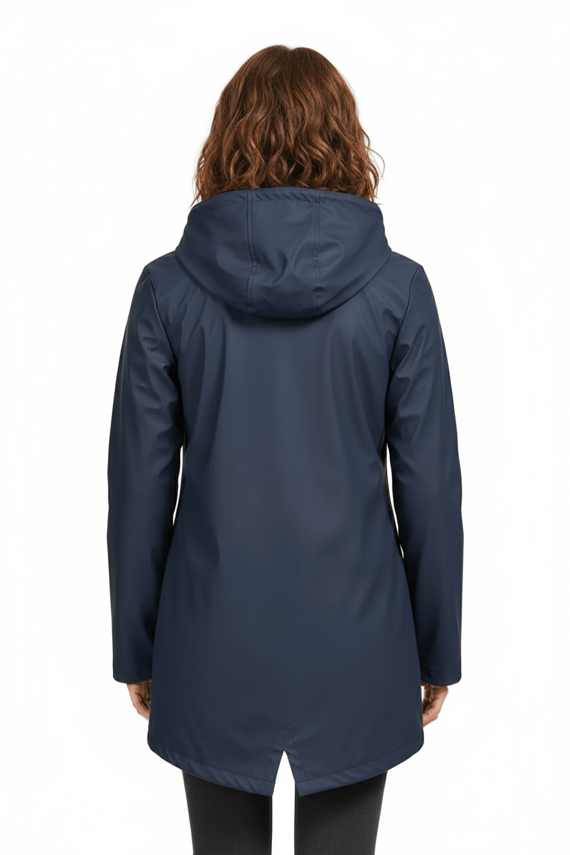 Women’s Hooded Trench Coat | Water-Resistant Mid-Length Coat with Tailored Fit