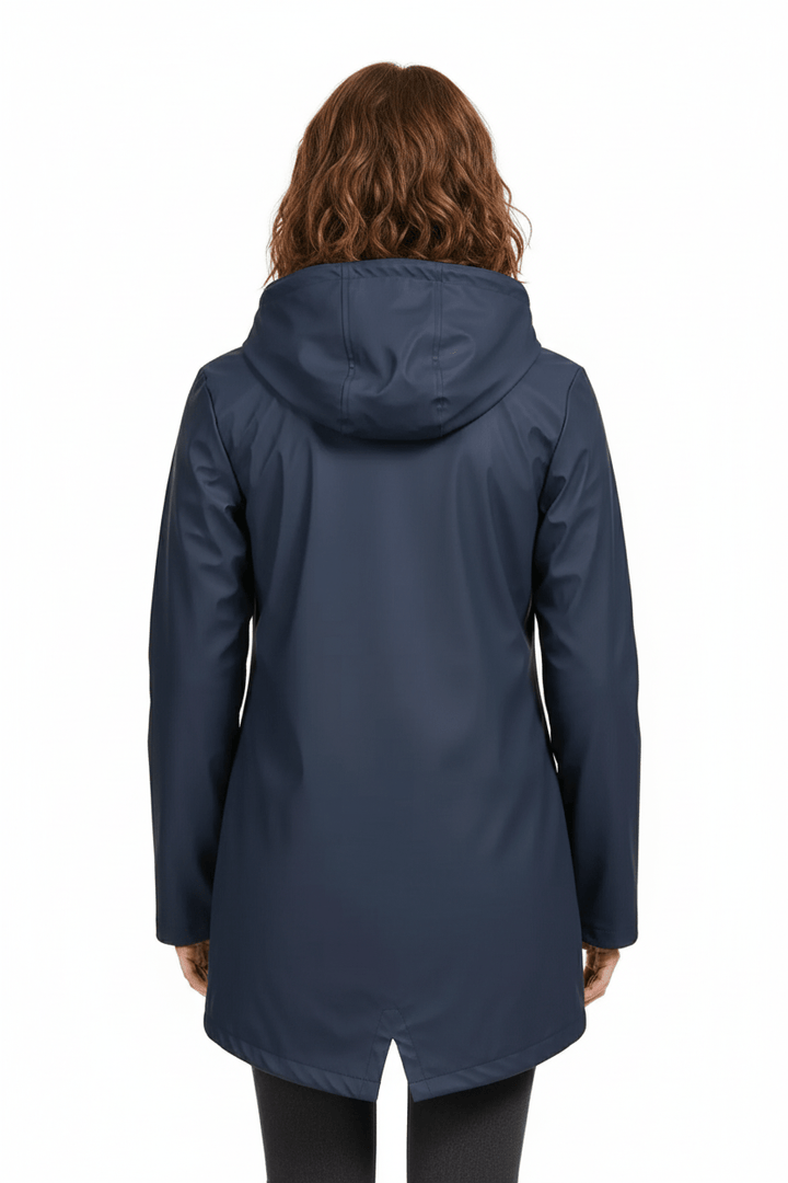 Women’s Hooded Trench Coat | Water-Resistant Mid-Length Coat with Tailored Fit