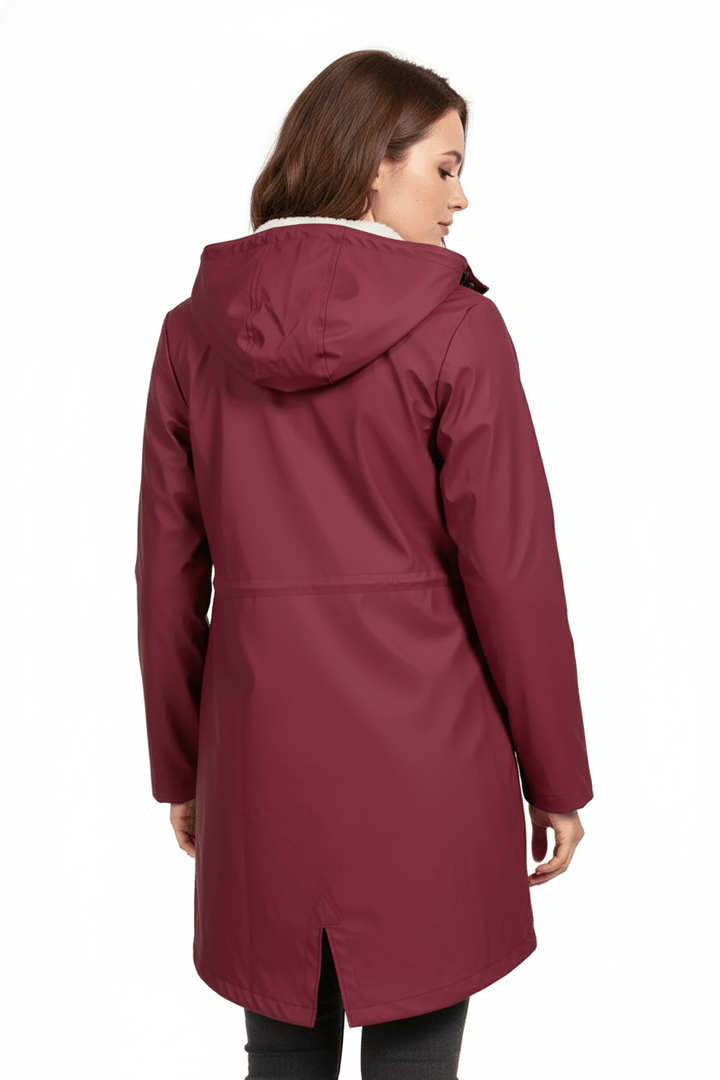 Women’s Hooded Trench Coat | Water-Resistant Mid-Length Coat with Tailored Fit