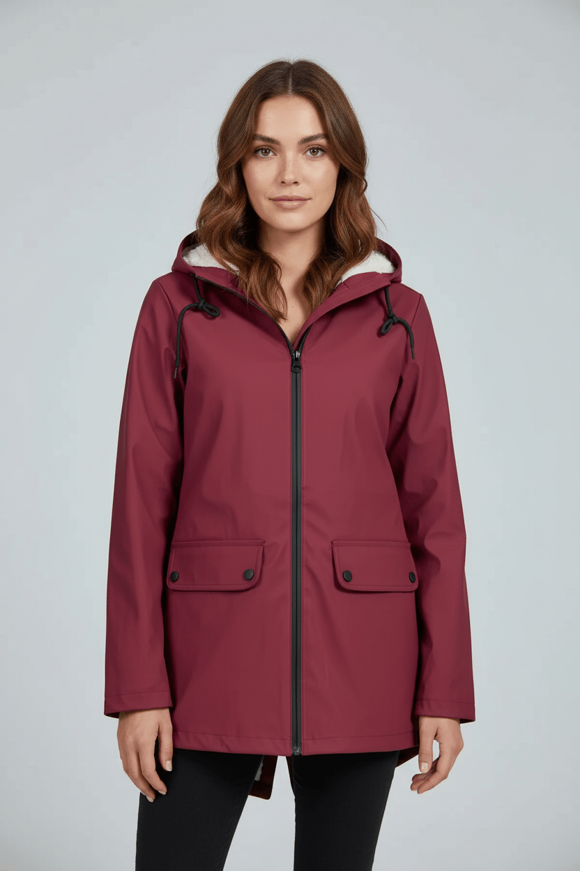 Women’s Hooded Trench Coat | Water-Resistant Mid-Length Coat with Tailored Fit