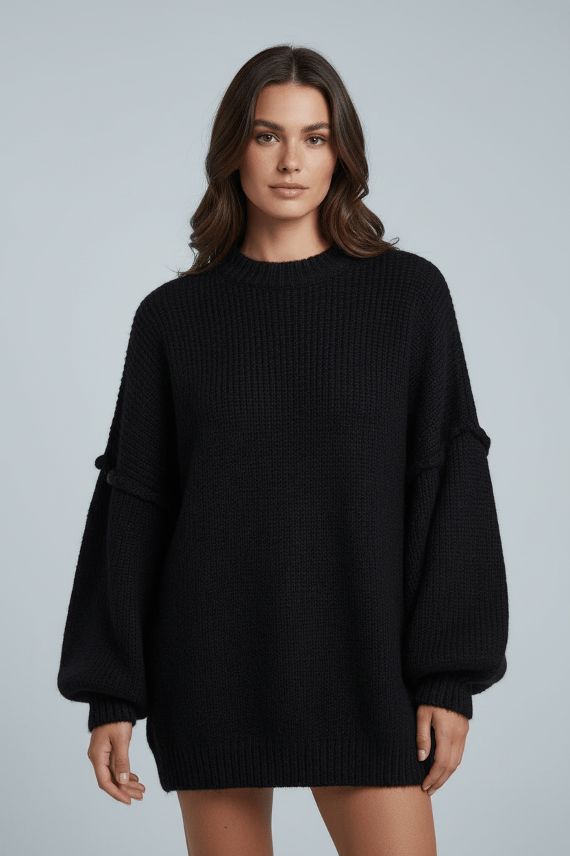 Women’s Oversized Knit Jumper with Balloon Sleeves