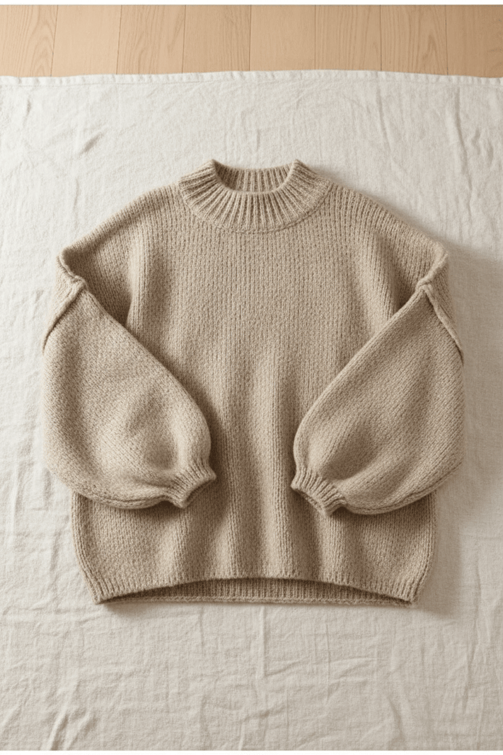 Women’s Oversized Knit Jumper with Balloon Sleeves