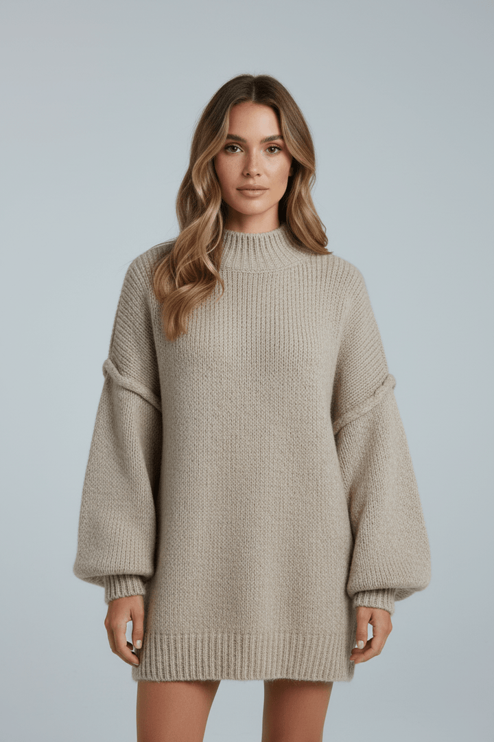 Women’s Oversized Knit Jumper with Balloon Sleeves