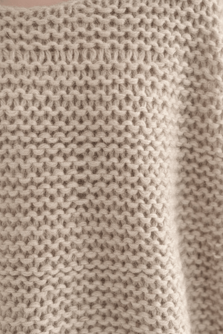 Women’s Oversized Knit Sweater with Off-Shoulder Design