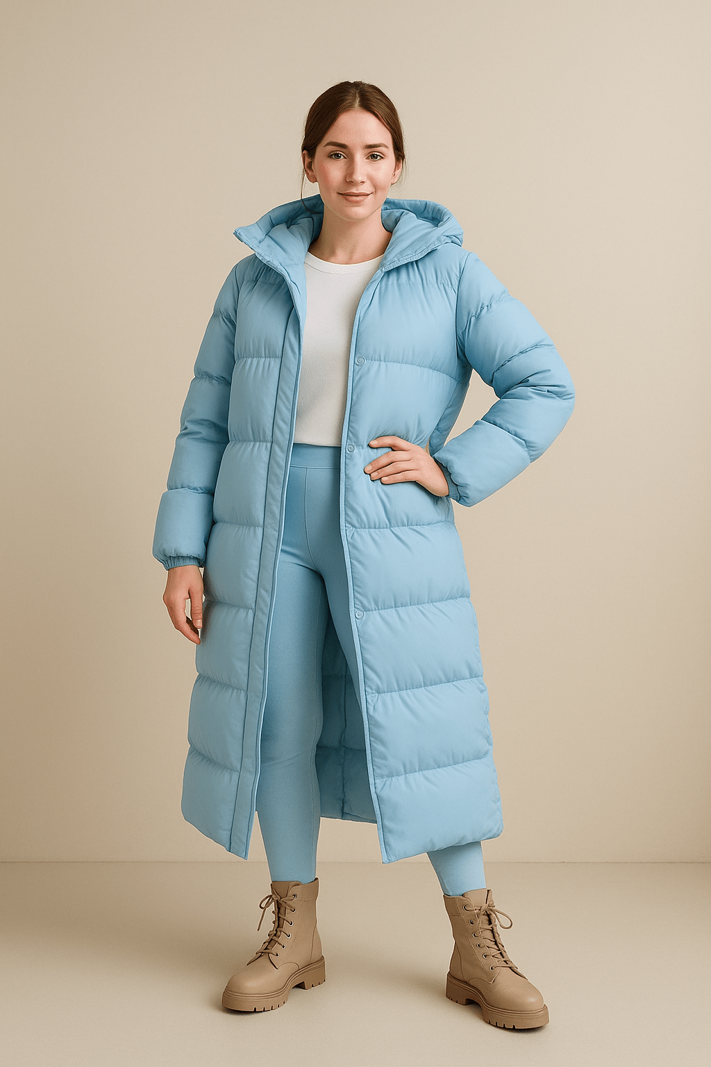 Women’s Quilted Oversized Puffer Coat with Hood