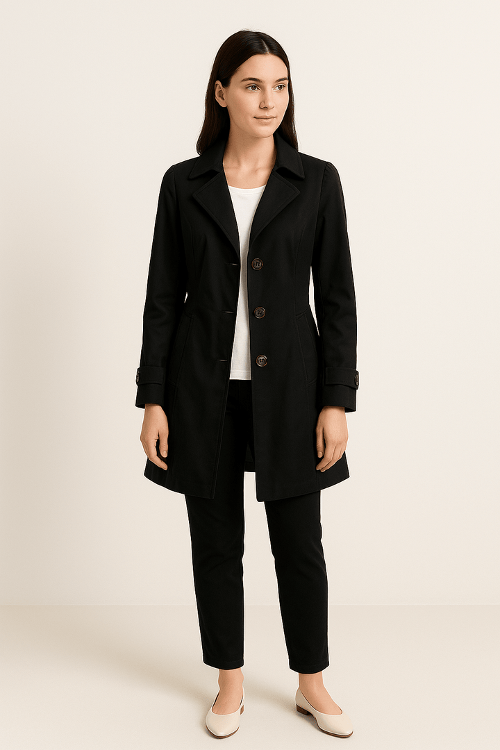 Women’s Trench Coat with Notched Collar