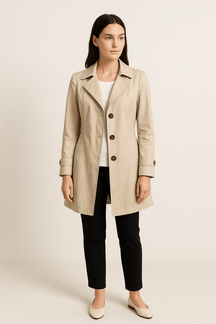 Women’s Trench Coat with Notched Collar