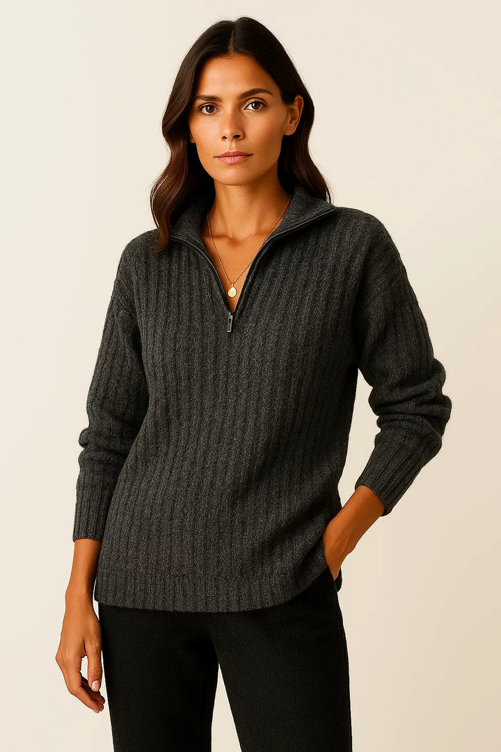 Women’s Half Zip Pullover – Casual Jumper with Long Sleeves