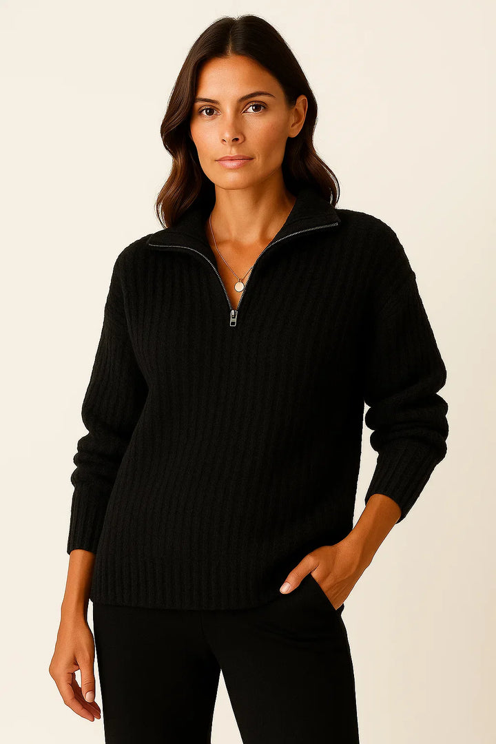 Women’s Half Zip Pullover – Casual Jumper with Long Sleeves