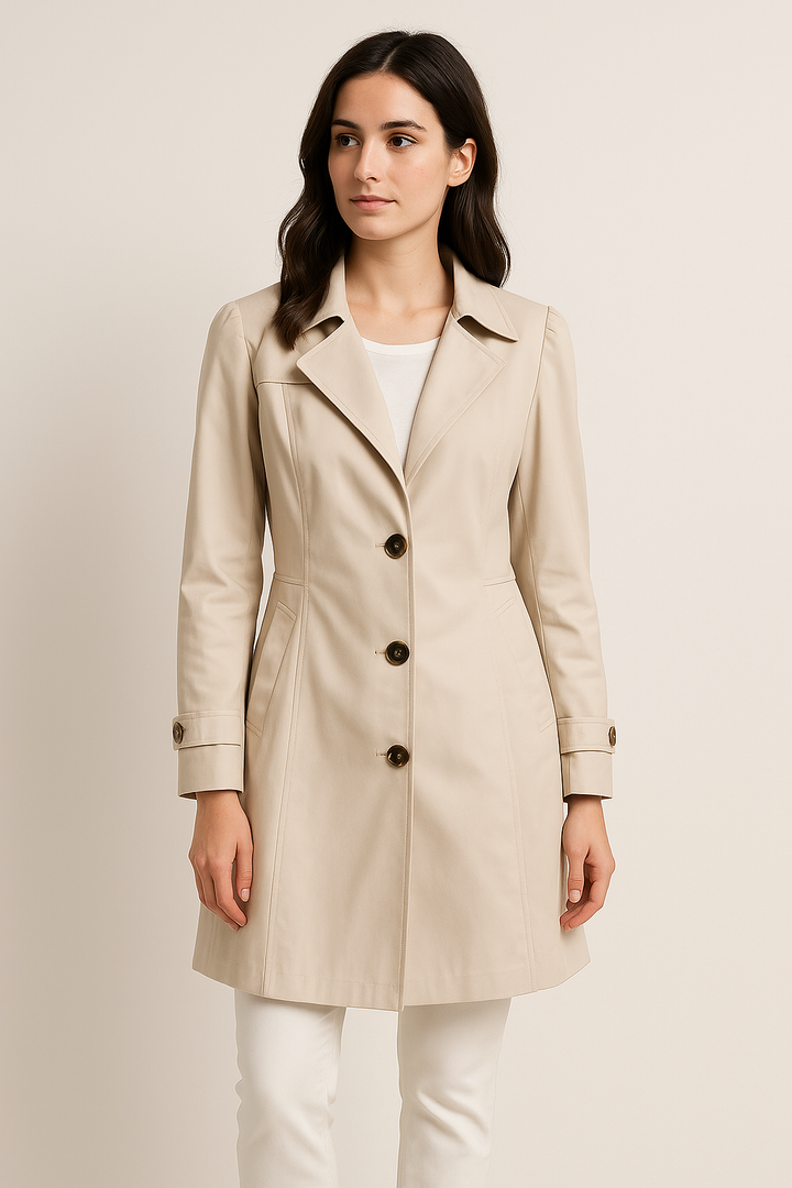Women’s Trench Coat with Notched Collar