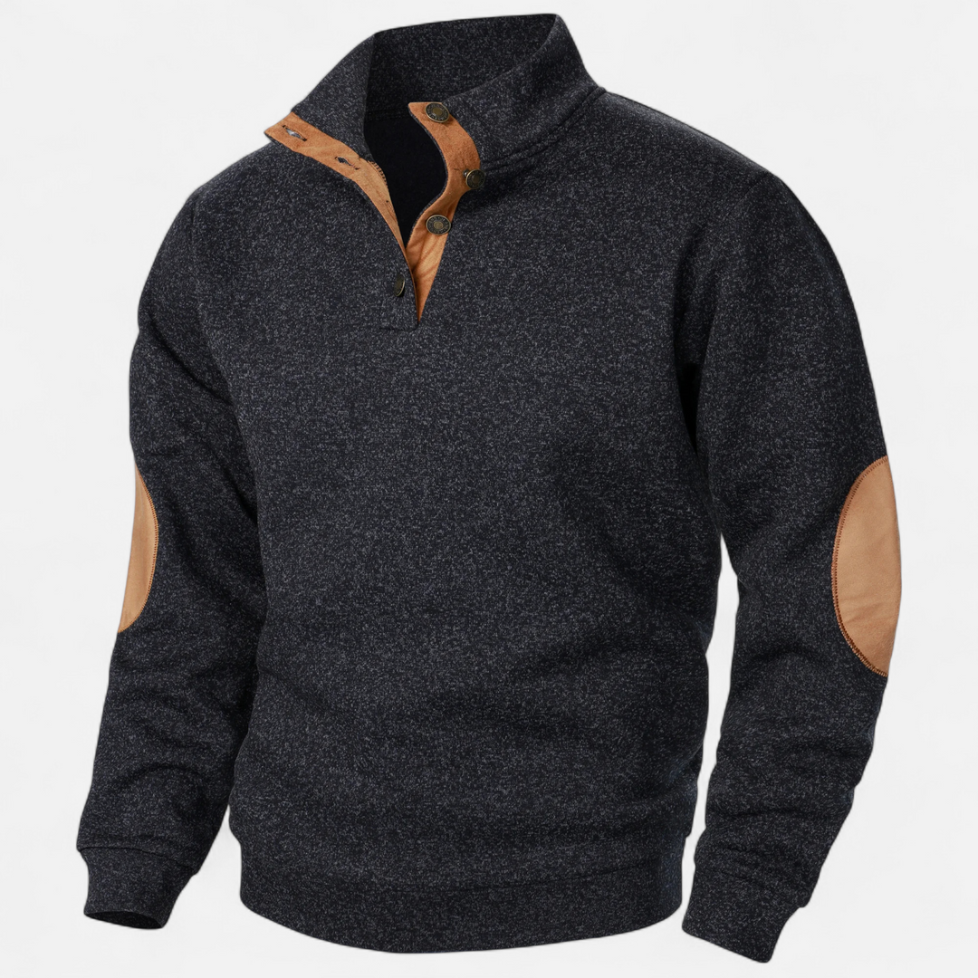 Men’s Stand Collar Knitted Sweater | Refined Warmth for Autumn & Winter