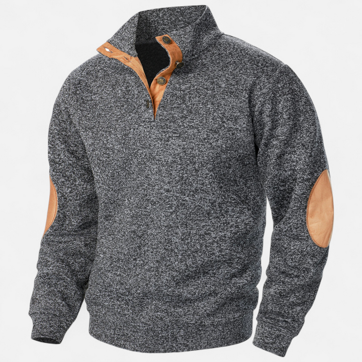 Men’s Stand Collar Knitted Sweater | Refined Warmth for Autumn & Winter