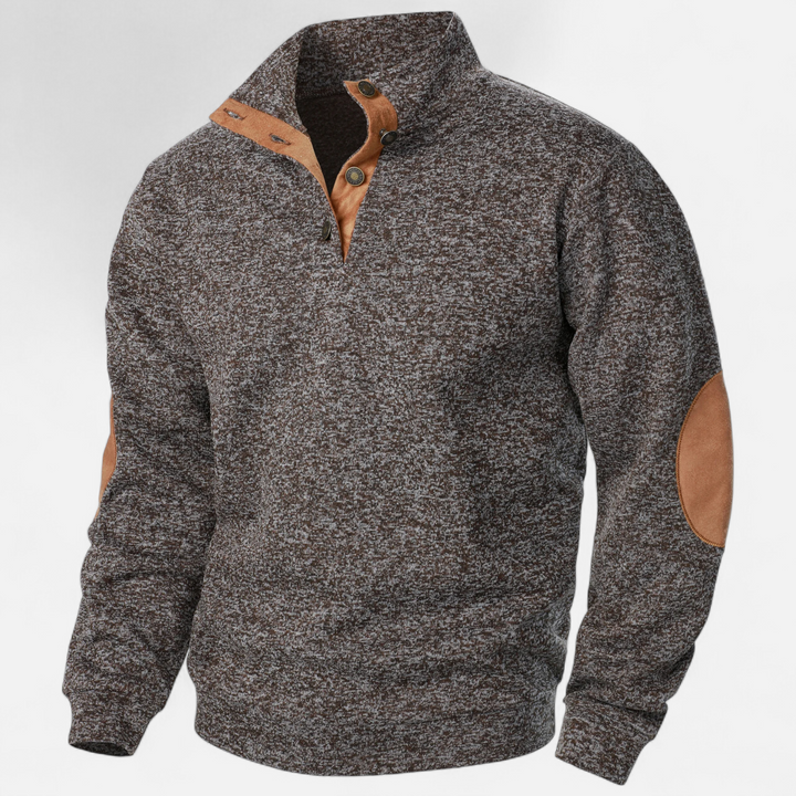 Men’s Stand Collar Knitted Sweater | Refined Warmth for Autumn & Winter