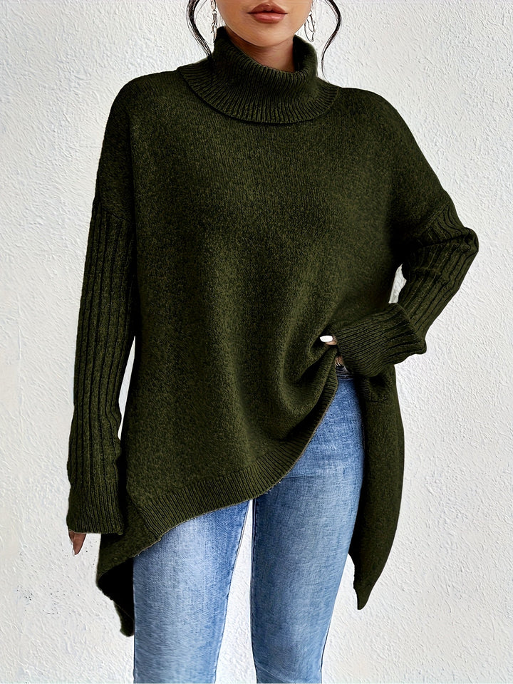 Women’s Roll Neck Jumper | Oversized Fit with Modern High Collar