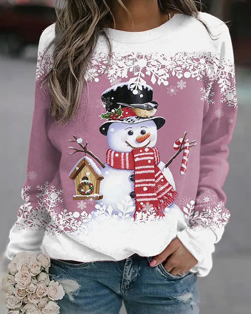 Women’s Snowman Christmas Sweatshirt | Soft Feel and Festive Winter Style