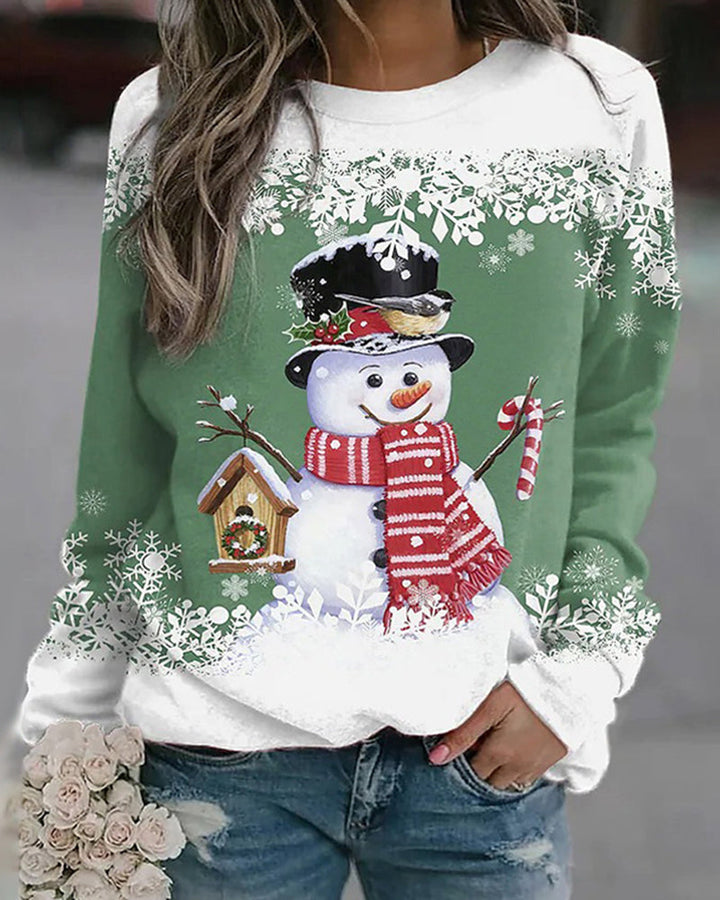 Women’s Snowman Christmas Sweatshirt | Soft Feel and Festive Winter Style