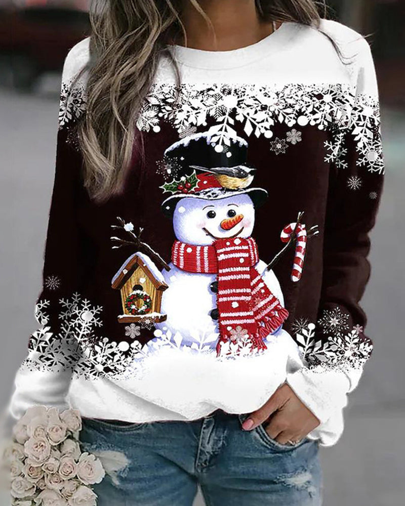 Women’s Snowman Christmas Sweatshirt | Soft Feel and Festive Winter Style