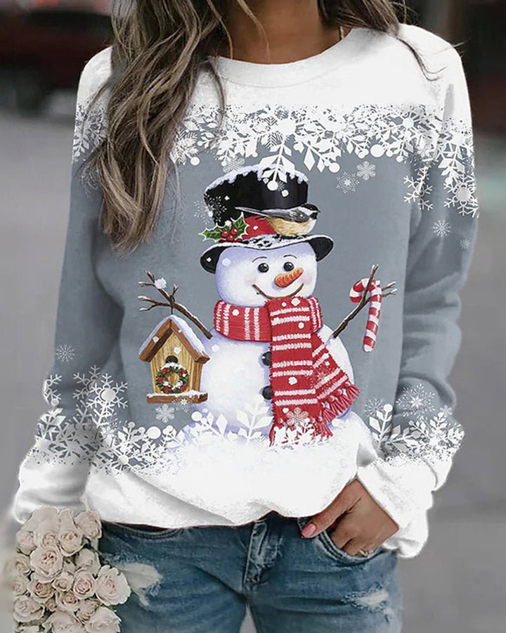 Women’s Snowman Christmas Sweatshirt | Soft Feel and Festive Winter Style