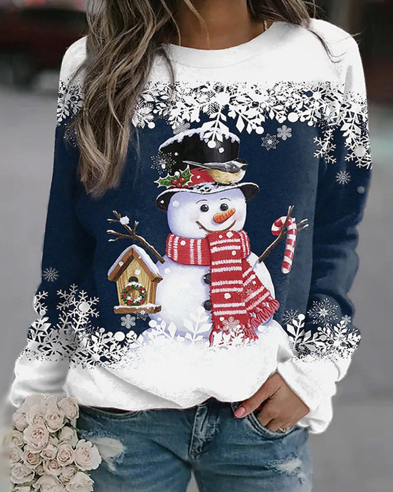Women’s Snowman Christmas Sweatshirt | Soft Feel and Festive Winter Style