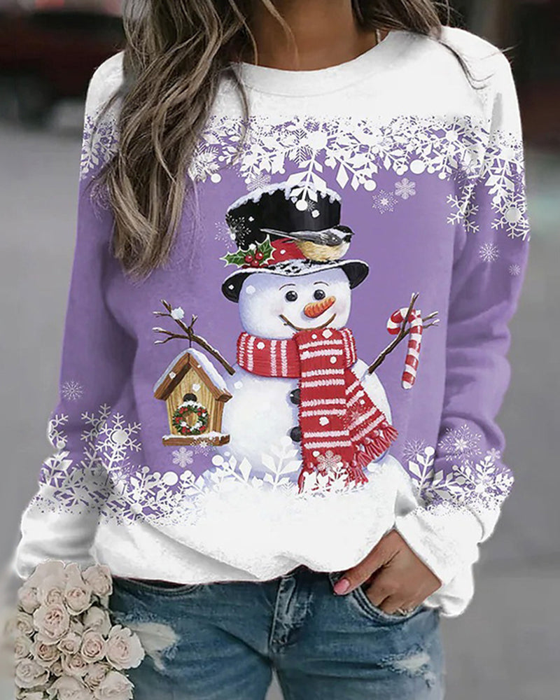 Women’s Snowman Christmas Sweatshirt | Soft Feel and Festive Winter Style