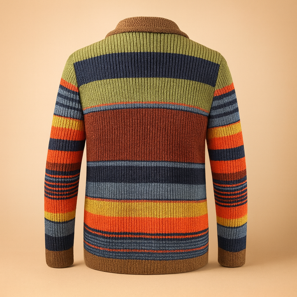 Men’s Chunky Knit Cardigan with Buttons – Vintage Style