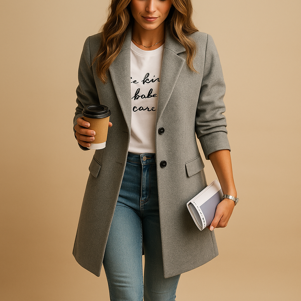Women’s Longline Wool Coat – Elegant and Timeless