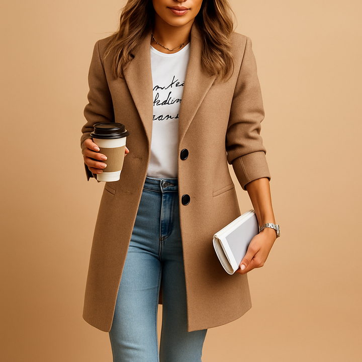 Women’s Longline Wool Coat – Elegant and Timeless