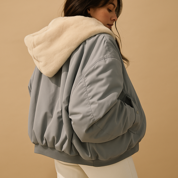 Women’s Short Winter Coat with Hood – Warm & Stylish