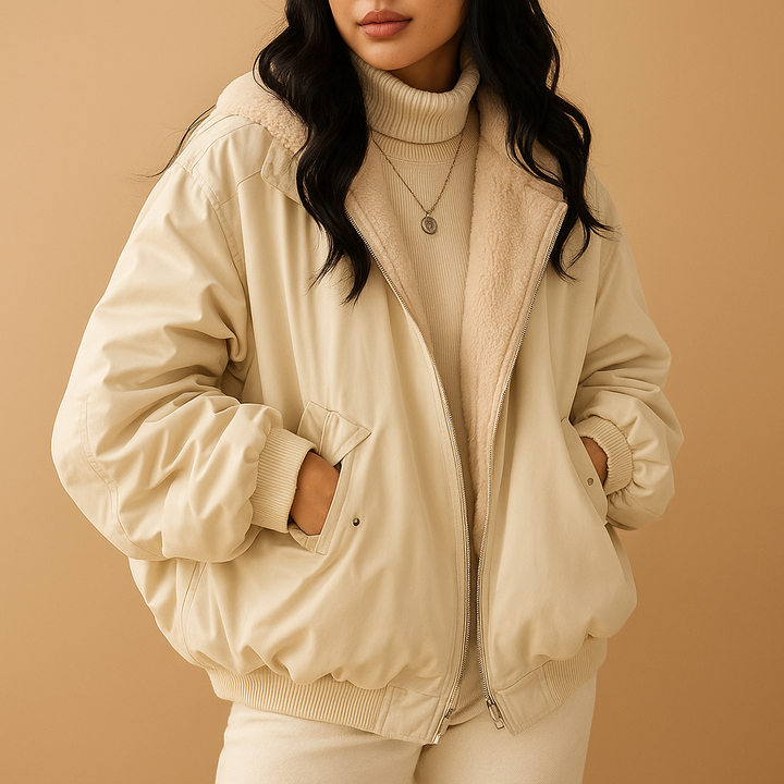 Women’s Short Winter Coat with Hood – Warm & Stylish