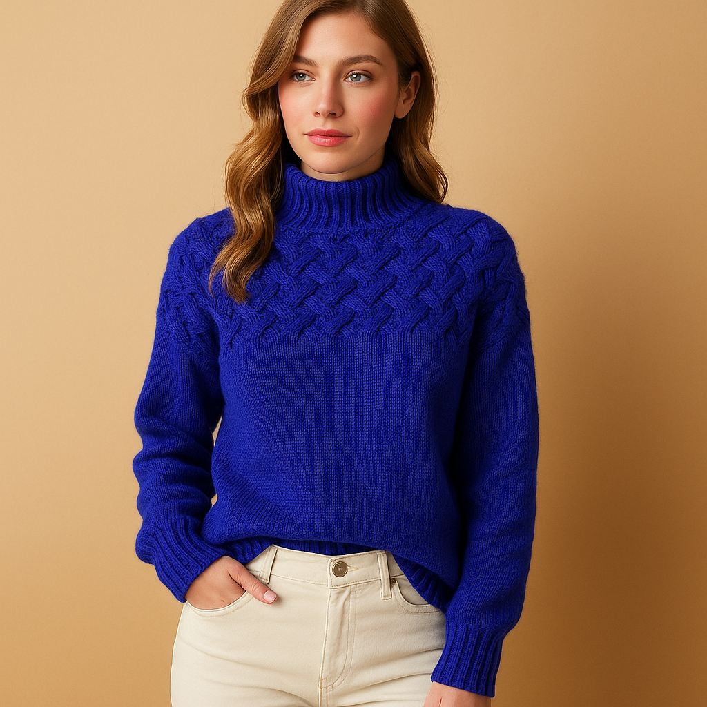 Women’s Knitted Turtleneck Sweater with Soft Texture