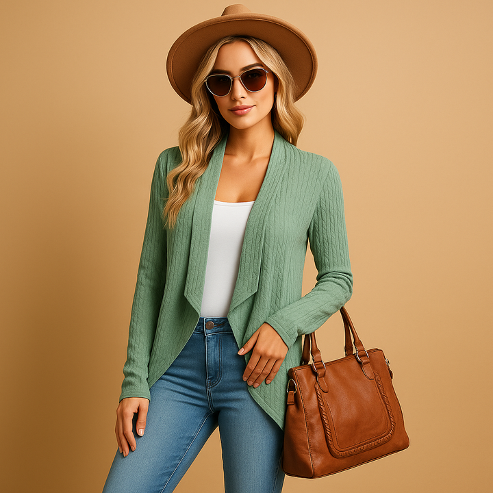 Long Knitted Cardigan for Women – Elegant and Versatile Layer