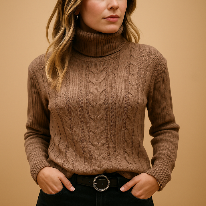 Women's Lightweight Turtleneck Jumper – Soft Knit Roll Neck Top
