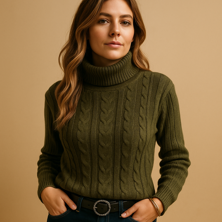 Women's Lightweight Turtleneck Jumper – Soft Knit Roll Neck Top