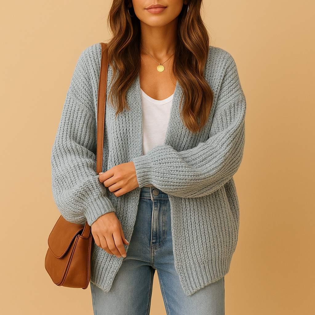 Women’s Knitted Open Cardigan with Relaxed Fit – Everyday Comfort