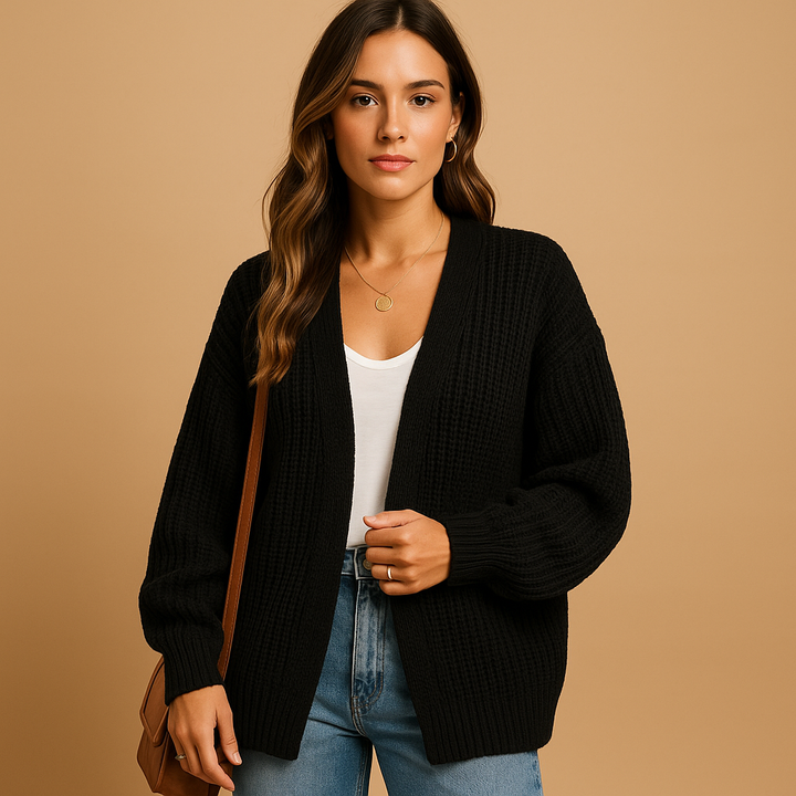 Women’s Knitted Open Cardigan with Relaxed Fit – Everyday Comfort